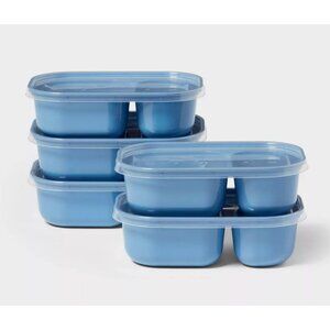 Room Essentials Divided Food Storage Set 5-Pack BPA-Free Plastic Dishwasher & Mi